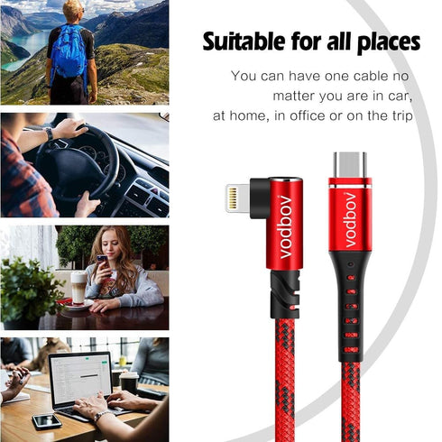 Apple 10ft 6ft Lightning to USB C Cable 2pack Fast Charging Cord Mfi (Red)...