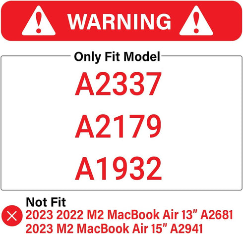 IBENZER Compatible with 2022 2021 2020 MacBook Air 13 inch case M1 A2337 A2179 A1932, Plastic Hard Shell Case for Mac Air 13 Retina Display with T...