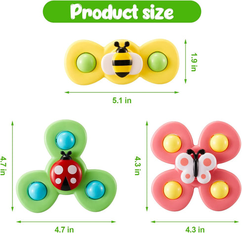 Spinner Toys for Babies Suction Spinners Baby|Suction Cup Spinning Toys for Toddlers 1-3|Toys for 1 Year Old Boy Baby Bath Toys for Kids Ages 1-3...