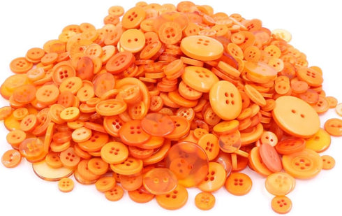 Swpeet 650 Pieces Assorted Sizes Resin Buttons 2 and 4 Holes Round Craft Buttons for Sewing DIY Crafts Children's Manual Button Painting(Orange)...