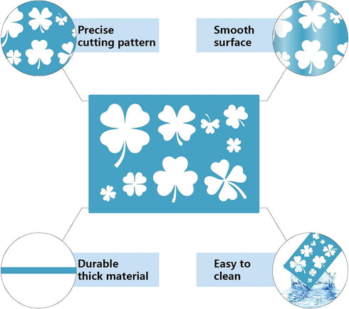 GORGECRAFT 2 Styles Patrick's Day Jewelry Shape Template Irish Shamrock Clover Reusable Leather Earrings Making Acrylic Cutouts Cutting Stencil fo...