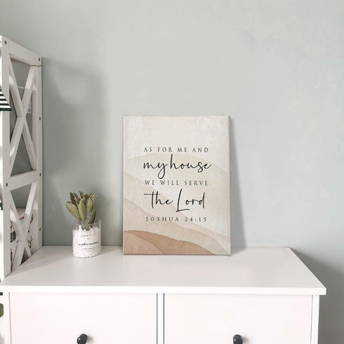 PHAMTE As For Me And My House We Will Serve The Lord Wall Art, Modern Christian Bible Verse Joshua 24:15 Print Framed Canvas Painting Artwork For ...