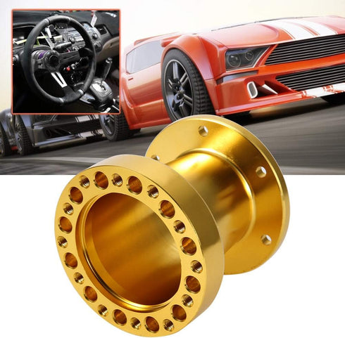 Steering Wheel Hub Adapter?2 Colors 3inch 50mm Universal Car Steering Wheel Hub Aluminum Spacer Steering Wheel Hub Adapter Kit(Gold)...