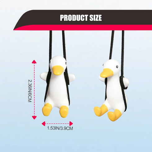 Super Cute Car Rearview Mirror Pendant Swinging Duck Hanging Swing, Car Hanging Accessories for Rear View Mirror, Car Hanging Ornament Cute (Duck)...