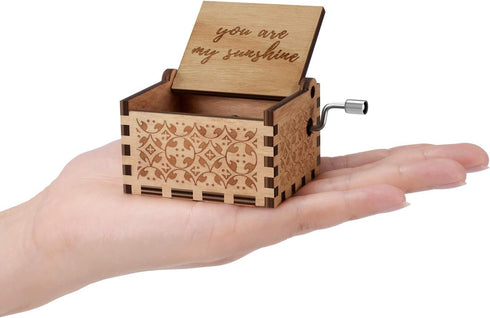 You are My Sunshine Wood Music Boxes,Laser Engraved Vintage Wooden Sunshine Musical Box Gifts for Girlfriend,Boyfriend,Family Friends,On Birthday,...