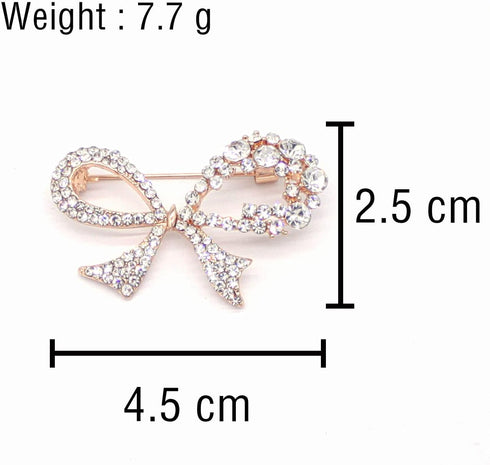 2-Piece Set Luxury Rhinestone Bow Brooch Hijab Pins for Wedding Bouquet Christmas Party Valentine's Day Gift for Women Men Bridal Wife Mom...