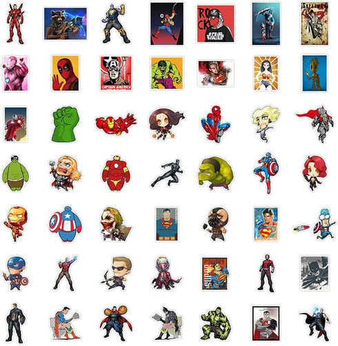 50 Pcs Marvel Avengers Hero Stickers for Teens, Adults, High Quaility Waterproof Vinyl Stickers for Skateboards,Laptop,Bottle,Phone Case,Bike,Wall...