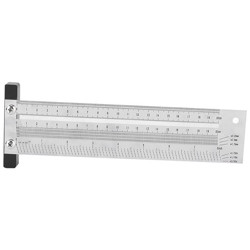 T Type Marking Ruler Hole Ruler Woodworking Marking Scribing Line Ruler Carpenter Line Gauge Measuring Tool (8 inches)...