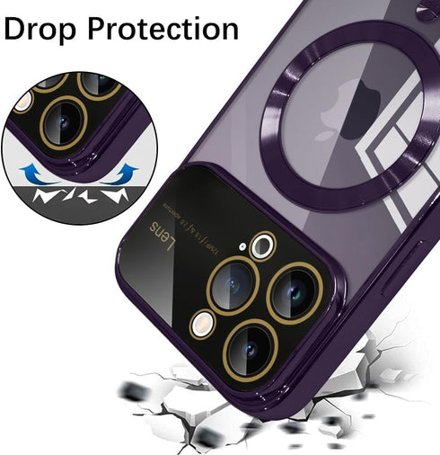 KANGHAR Clear for iPhone 14 Pro Max Case Magnetic for Women Men with Lens Protector Anti-Scratch Luxury Plating Compatible with MagSafe Slim Cover...