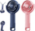 Mini Handheld Fan 2 Pack, Rechargeable Portable Hand Held Fan,5 Speed with Base Small Desk Fan,180° Rotatable Fan for Travel/Games/Season/Outdoor/...
