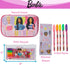 Innovative Designs Barbie Pencil Case Set with Stickers and Gel Pens for Kids, Molded with Zip Closure, Light Pink...