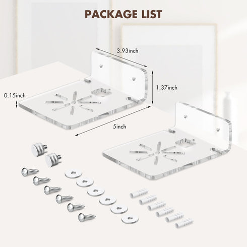 2Pack Acrylic Wall Mount Bracket (Upgrade Version) for Wyze Cam Pan V3, Wyze Cam Pan V2, Adhesive Small Wall Shelf for Security Cameras, Speakers,...