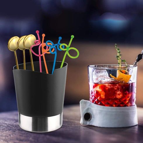 Straw Dispenser for Counter, 3 Compartment Utensil Holder Utensil Caddy Straw Holder Utensil Crock Countertop Utensil Organizer for Spoons Forks C...