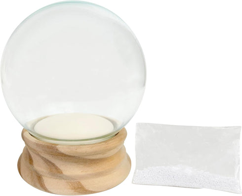 National Artcraft® 4" Water Globe Kit with Unfinished Birch Wood Base and Snow Flakes (Pkg/1)...