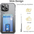 for MagSafe Card Holder, Magnetic Phone Wallet for iPhone 15/14/13/12 Series or All Magnetic Phone Case, with Metal Stand, Crystal Clear Not-Yello...