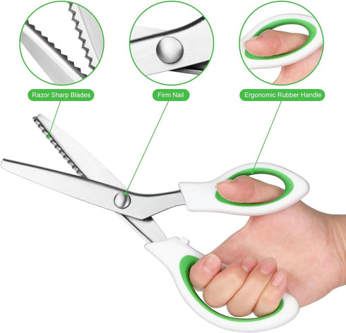 Pinking Shears?9” Zig Zag Scissors for Fabric?Pinking Shears Scissors for Fabric Cutting?Professional Handheld Dressmaking?Great for Many Kinds of...