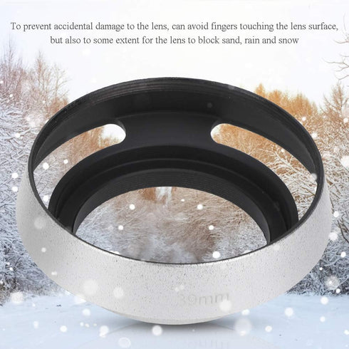 Camera Lens Hood, 2Pcs Aluminium Alloy Hollow Out 39 mm Lens Hood for Leica Camera, Silver...