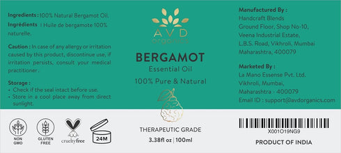 Bergamot Essential Oil for Diffuser - 100% Pure & Natural Bergamot Oil | for Skin, Aromatherapy, Home Fragrance Soap & Candle Making- 3.38 fl. Oz...