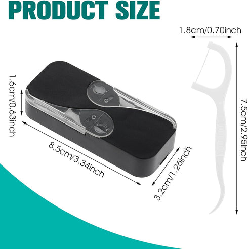 Portable Dental Floss Case Automatic Dental Floss Pick Organizer Case Travel Flosser Dispenser Storage Case Refillable Holder Boxes with 10 Floss ...