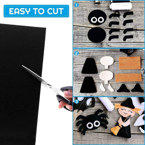 Adhesive Felt Sheet Black Felt 8.3x11.8in 1mm Fabric Adhesive Sticky Back Felt Sheets for Art and Craft Making (13PCS)...