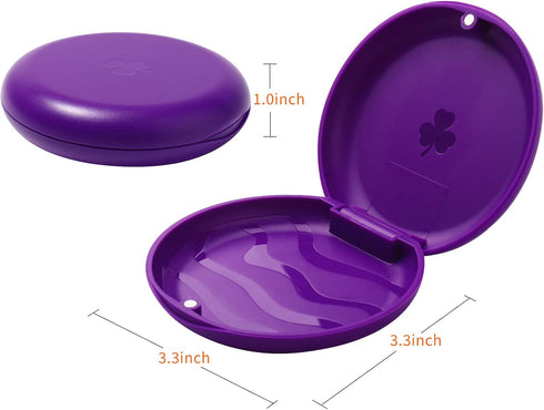 2 Pack Retainer Cases,Solid Orthodontic Retainer Case (Purple)...