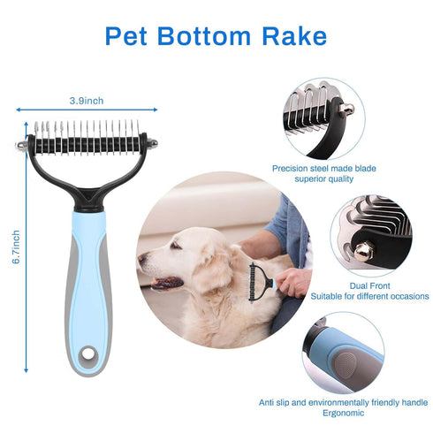 5-in-1 Dog Brush Grooming Kit - Dog Grooming Supplies Dog Dematting Rake for Shorted Haried Dogs, Bath Brush For Long Hair Dogs And Dematting Comb...