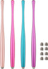Slim Waist Stylus Pens for Touch Screen, Compatible with iPad, iPhone, Kindle Fire + 8 Extra Replaceable Hybrid Fiber Tips (Pink, Purple, Blue, Ro...