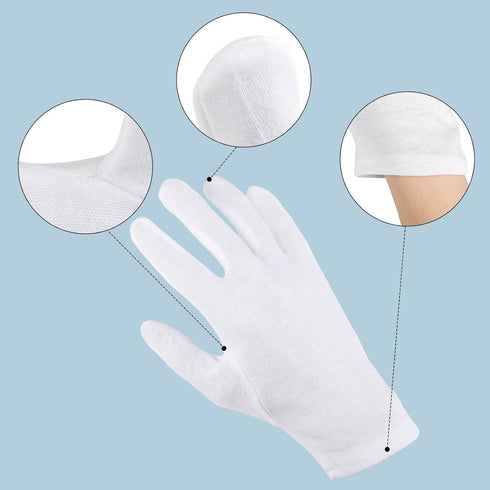 5 Pairs Archival Photo Gloves, White Medium Work Gloves For Handling Art Working Photography Men & Womens Cloth Gloves Liners Bulk for Handling Je...