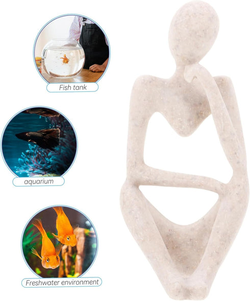 Aquarium Decorations Shelf Decor Living Room Thinker Statue Elegant Thinker Figure Abstract Thinker Decor Thinker Figurines Thinker Statues Home D...