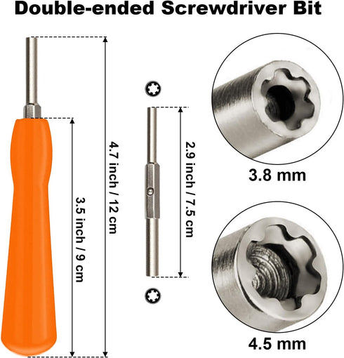 Gamebit Security Screwdriver, SAREAL Double-ended 4.5mm 3.8mm Gamebit Screwdriver Bit Set Replacement for Opening Nintendo, Sega Consoles...