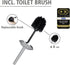 Brasil Toilet Brush, Toilet Bowl Cleaner Brush with Holder, Toilet Bowl Brush Made of Plastic, Grey, Dimensions 3.9 x 3.9 x 14.6 in...