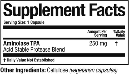 Arthur Andrew Medical - Aminolase TPA, Total Protein Assimilation, Optimal Protein Absorption and Decreased Gas and Bloating, Vegan, Non-GMO, 30 C...
