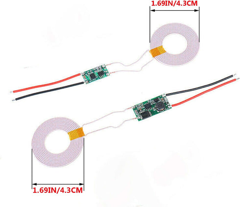 Qi Wireless Charging Module Inductive Charger Transmitter +Receiver Power Supply Module DC 5V 2A (Coil Outer Diameter 43mm)-1 Pair...