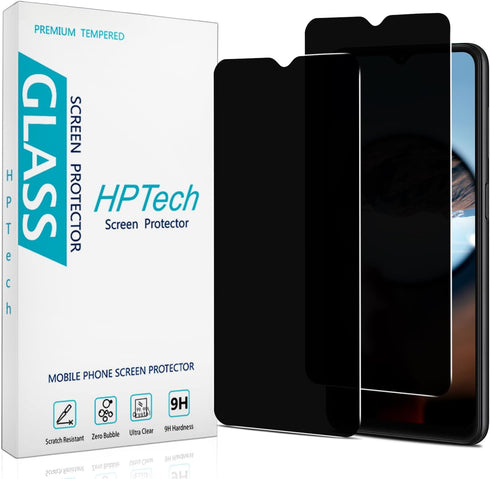 HPTech (2 Pack) Privacy Screen Protector Designed for Samsung Galaxy A12 / A13 / A32 / A03s / A02s / A42 Anti-Spy Tempered Glass, Anti Scratch, Bu...
