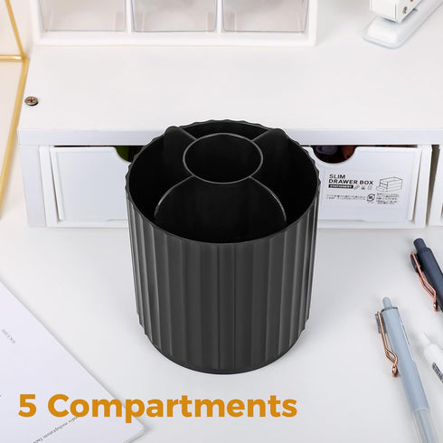 SKYDUE Rotating Pen Holder for Desk Accessories, Small Pen Holder for Desk, Pencil Holder for Office Supplies Desk Organizer,Art Supply Storage Bo...