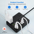 Power Strip Surge Protector with 9 Outlet 3 USB Ports, Fireproof Desktop Charging Station with Flat Plug Wall Mount 5 ft Long Extension Cords for ...