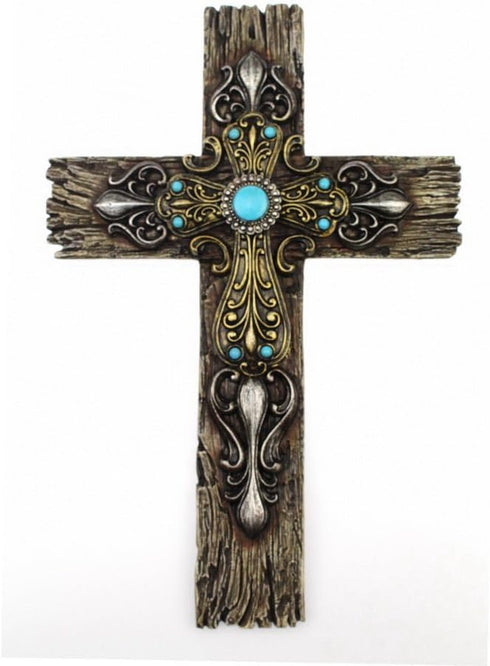 Comfy Hour Faith and Hope Collection Polyresin Wall Hanging Cross (Multi-Color)...