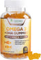 Omega 3 Fish Oil Gummies, Heart Healthy Omega 3 Gummy Supplement with High Absorption DHA & EPA, Extra Strength Joint & Brain Support, Omega 3 Fis...