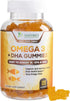 Omega 3 Fish Oil Gummies, Heart Healthy Omega 3 Gummy Supplement with High Absorption DHA & EPA, Extra Strength Joint & Brain Support, Omega 3 Fis...