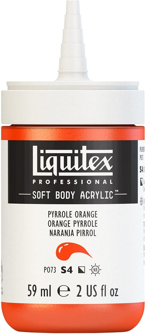 Liquitex Professional Soft Body Acrylic Paint, 59ml (2-oz) Bottle, Pyrrole Orange...
