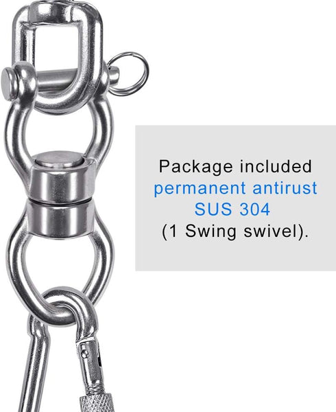SELEWARE Silent Bearing Swing Swivel, 360° Rotational Device Hanging Accessory with Removeable Buckle for Tree Swing, Hammock Chair, Climbing Rope...