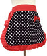Black Sexy Polka Dot Ruffle Side Cotton Kitchen Cooking Waist Waitress Server Half Aprons with Pocket Women Girl...