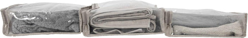 Household Essentials Under Bed Zippered Sweater Storage Bags with Clear Vision Panel, Set of 3, Silver,Gray...