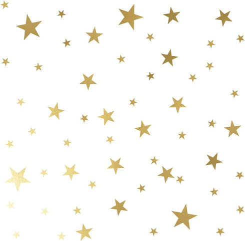 Star Wall Decals (189 Count) - Gold Star Decals for Nursery, Removable Peel and Stick, Vintage Gold...