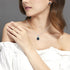 Uloveido 10mm Simulated Mystic Topaz Rainbow Heart Cubic Zirconia Solitaire Pendant Necklace Platinum Plated Y891...
