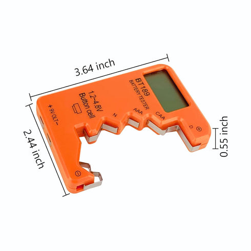 Battery Tester Checker, Universal Battery Tester for AA AAA C D 9V 1.5V, Small Volt Checker for All Batteries - Orange Color...