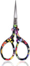 BIHRTC 3.6 Inch Embroidery Scissors - Sharp Stainless Steel Pointed Scissors for Cross Stitch, Sewing, Craft & DIY - Black Flower Design...