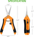 iPower 6.5 Inch Gardening Scissors Hand Pruner Pruning Shear with Straight Stainless Steel Blades, Orange, 1-Pack...