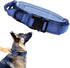 Tactical Dog Collar Military Dog Collar Adjustable Nylon Dog Collar Heavy Duty Metal Buckle with Handle for Dog Training (Dark blue,M)...