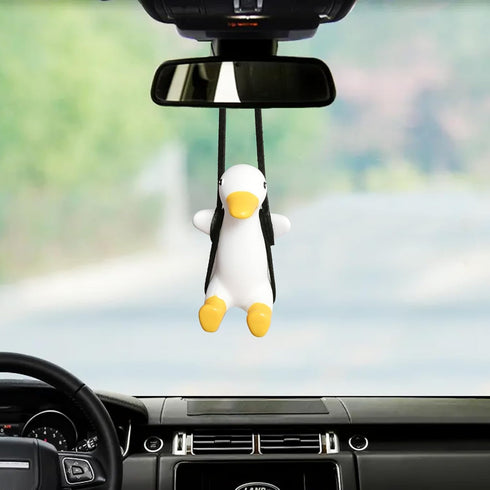 Super Cute Car Rearview Mirror Pendant Swinging Duck Hanging Swing, Car Hanging Accessories for Rear View Mirror, Car Hanging Ornament Cute (Duck)...